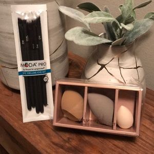 Moda Eye Makeup Brushes and Luxie Sponge Set